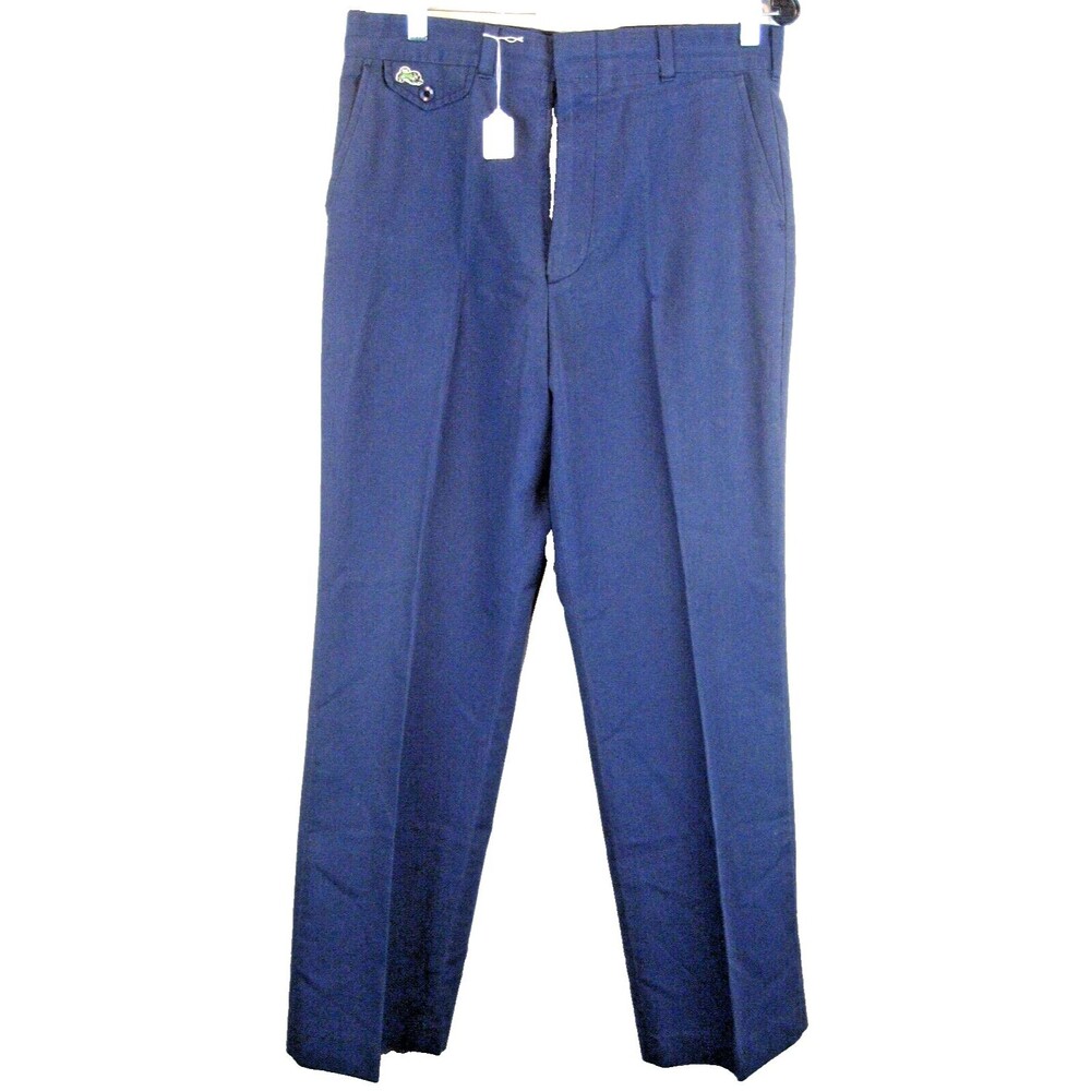 Mens Garan Navy Flat Front Cotton Blend Golf Pants sz 32x30